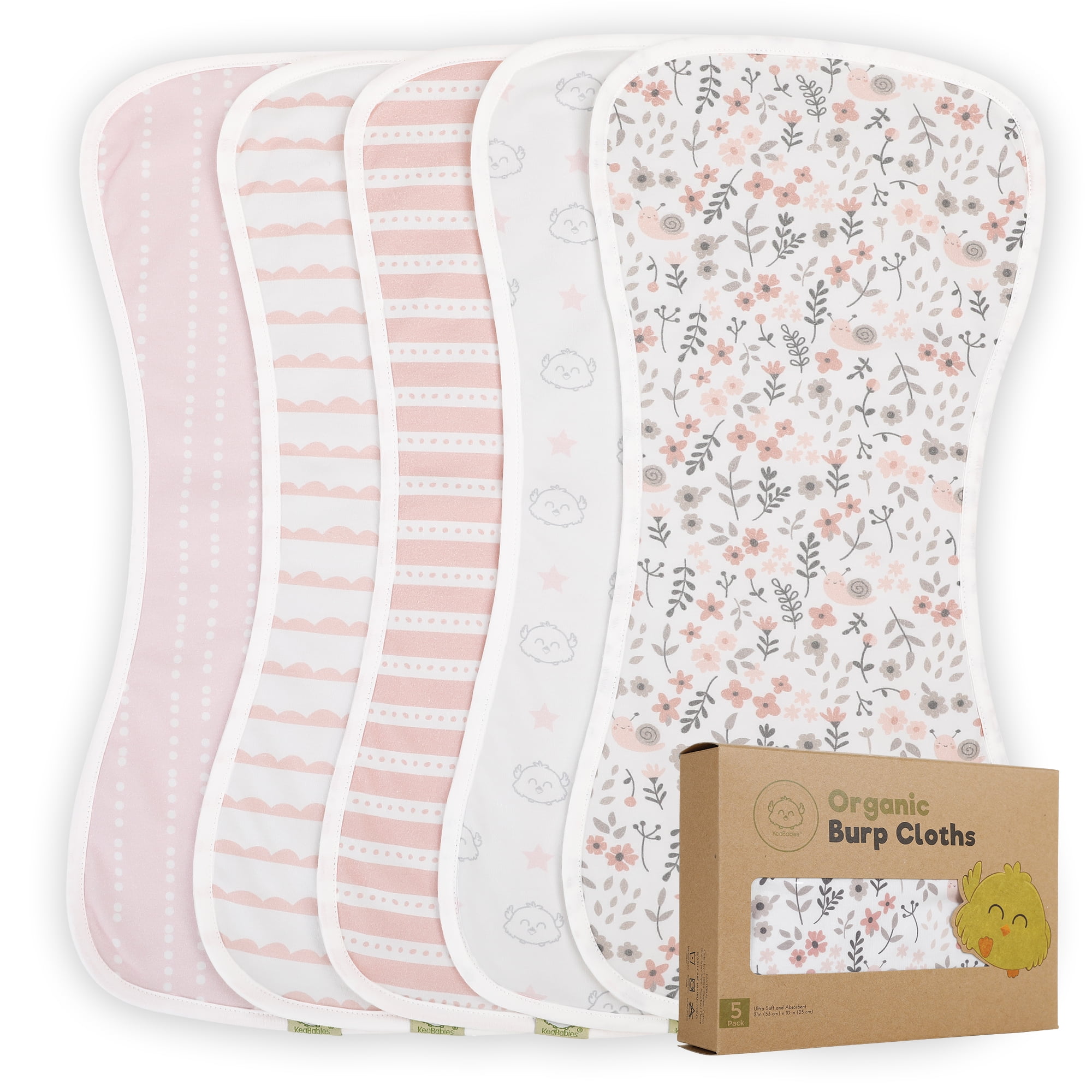 Newborn Towel Burpy Bib For Boy Burp Clothes Burp Cloths Set Soft White 5-Pack Ultra Absorbent Burping Cloth Organic Burp Cloths For Baby Boys Milk Spit Up Rags