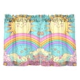 thumbnail image 7 of Yayeee Kitchen Curtains Tier Pair Light Filtering 27"x36" Rod Pocket Short Cafe Window Panel, Retro Blue Rainbow, 7 of 7