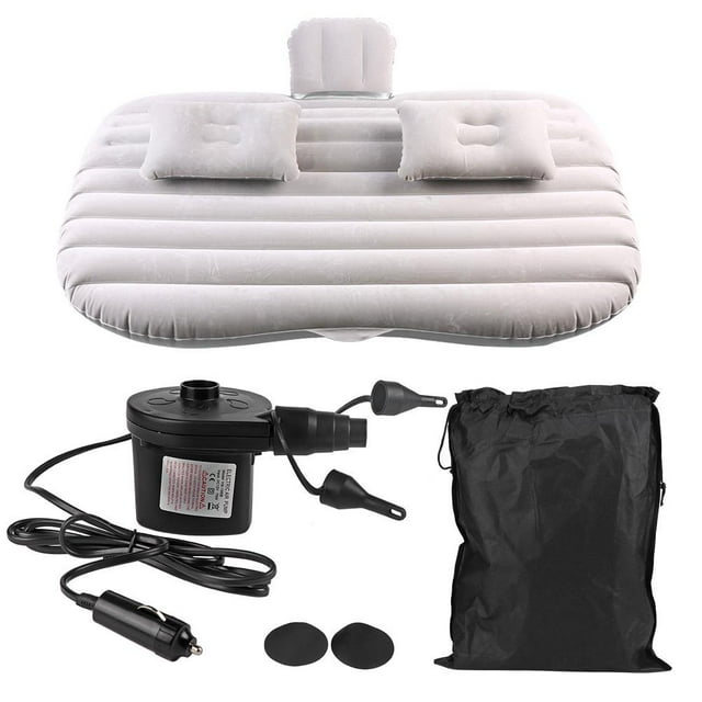 Colchón inflable para asiento trasero de coche, cama de aire para descansar, dormir, viajar, acampar, color gris plateado