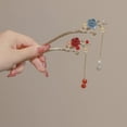 thumbnail image 3 of Fashion Hair Stick for Buns,Flower Tassel Hair Chopsticks Clips Elegant Hairpin for Women Hair Accessory,Red, 3 of 3