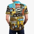 thumbnail image 3 of Balery Different Construction Site Vehicles Printed Men’s Short Sleeve Polo Shirt, Midweight Men's Shirt,Golf Polo shirts -3X-Large, 3 of 8