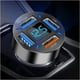 thumbnail image 1 of Cargador de coche 4 en 1 de carga súper rápida con USB 2.4A y QC 3.0 (voltímetro y luces LED), carga rápida universal para enchufe de encendedor de coche de 12-24 V, compatible con iPhone 14 13 12, 1 of 7