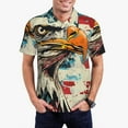 thumbnail image 5 of Yiaed Retro American EaglePrint Men's Short Sleeve Polo Shirt,Golf Polo for Men Three-Button Golf Shirt Athletic Casual Collared T-Shirt- 4X-Large, 5 of 7