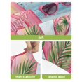 thumbnail image 4 of Summer Flamingo Bar Stool Covers Set of 4, Tropical Plants Botanical Blue Ombre Wood Stretch Bar Chair Covers with Backs, Removable Pub Counter Height Chair Cover for Kitchen Dining Room Cafe, 4 of 7