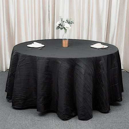 

BalsaCircle 120 Black Accordion Crinkle Taffeta Round Tablecloth Decoration