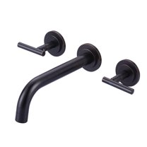 Double Handle Wall Mounted Bathroom Faucet with Rough-in Valve Included in Solid Brass Oil Rubbed Bronze