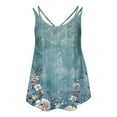 thumbnail image 6 of Drses Womens Summer Floral Eyelet Embroidery Tank Tops Loose Fit Scoop Neck Sleeveless Tops Spaghetti Strap Camisole Shirts, 6 of 7