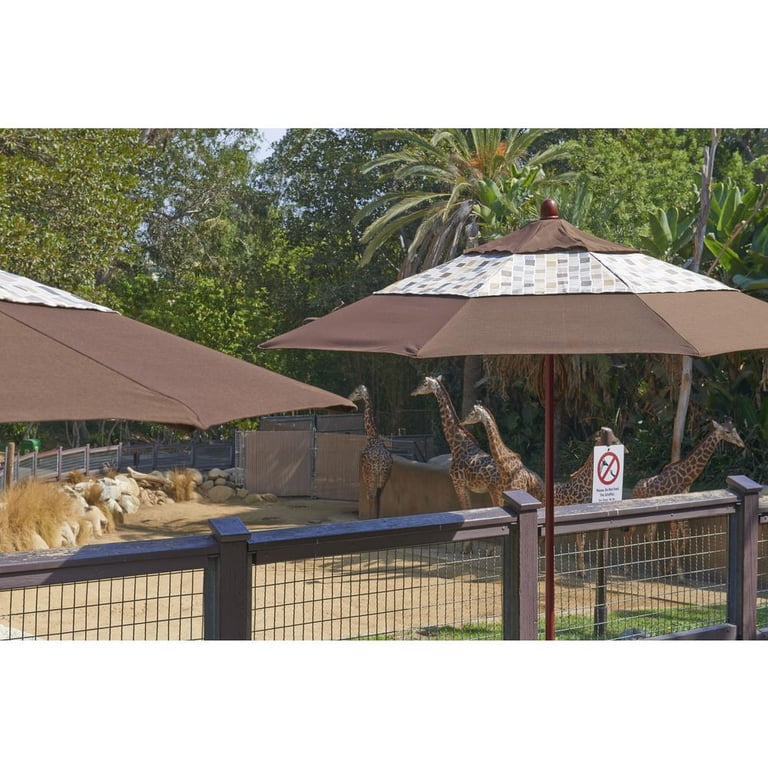 9 black patio umbrella wood pole TheLAShop 9ft 8-Rib Market for Hotels, Resorts & Restaurants Enjoy tons of fresh air this summer without having to sit in the hot sun with this traditional style wooden market umbrella California Umbrella 9' Rd Patio