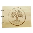 thumbnail image 1 of Personalized Name And Date Unique Scrapbook Wood Engraved Wedding Trees Guest Book, 1 of 6