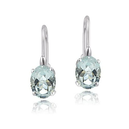 Glitzy Rocks Sterling Silver Aquamarine Leverback Glitzy Rocks Sterling Silver Aquamarine Leverback Earrings