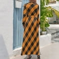thumbnail image 2 of Vestido largo de cuadros vichy naranja y negro para Halloween vestidos de verano para mujer 2024 Vestidos, 2 of 4