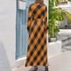 thumbnail image 2 of Vestido largo de cuadros vichy naranja y negro para Halloween vestidos de verano para mujer 2024 Vestidos, 2 of 4