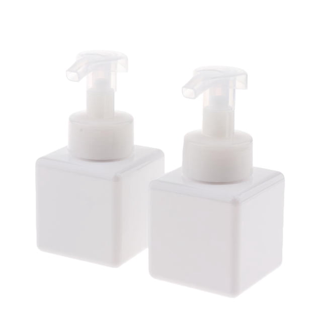 Paquete de 2 dispensadores de jabón en espuma Yuyangstore Botella con bomba de espuma 250 ml Blanco