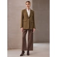 thumbnail image 2 of DARING DIVA Women's Open Front Long Sleeve Work Suit Jacket Blazer with Pockets M Brown, 2 of 6