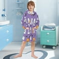 thumbnail image 5 of FORMRS Niños Bathrobe Unisex Hooded Robe Soft Plush Pajamas Sleepwear, Size 2-3T, Halloween Ghosts Purple, 5 of 7