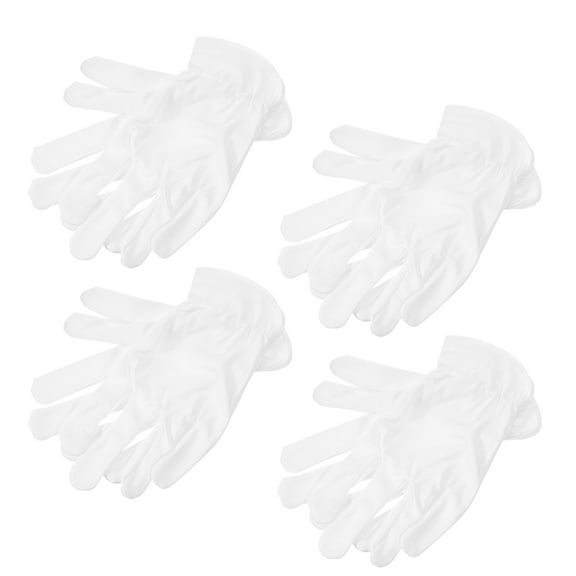 ELAYARD 4Pairs Comfortable White Antistatic Gloves for Jewelry Handling Cleaning and Moisture Care