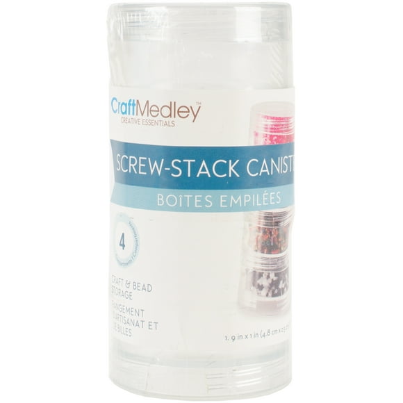 Bead Storage Screw-Stack Canisters 1.875"X1" 4/Pkg-