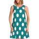 thumbnail image 1 of Easygdp Teal And White Polka Dot para Vestido Transpirable de Mujer, Vestido Suelto de Manga Corta con Pliegues y Bolsillos para el Verano, 1 of 7