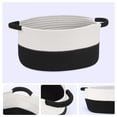 thumbnail image 3 of REGALWOVEN Woven Storage Basket with Handles, Shelf Closet Storage Bin White/Black 13*9.5*7in, 3 of 6
