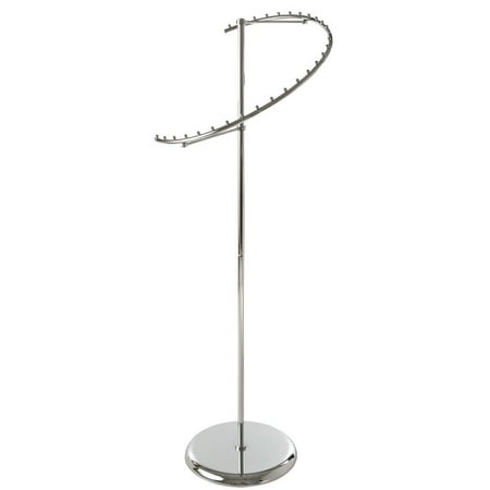 Spiral Costumer Accessories Rack with Ball Stops, 67”H, Chrome