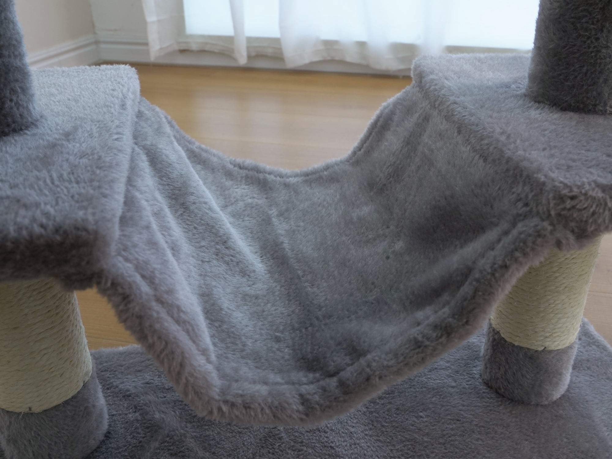 Vibrant Life Heavy Duty 8-Level 66" Cat Tree with Two Condos, Scratching Ramps, and Hammocks, Light Gray