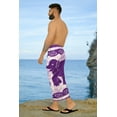 thumbnail image 5 of HAPPY BAY Men's Pareo Regular Holiday Dashiki Sarong Long Shower Beach Wrap One Size Elephant, Violet Summer Vacation Aloha, 5 of 5