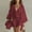 Wine women's boho 2 piece set a1, variant on Cagogo Women's V Neck Batwing Sleeve 2 Piece Set Casual Beach Outfits Solid Loose Boho Vacation Tops Matching Lounge Sets Summer Cruise Travel Clothes, Green 2XL