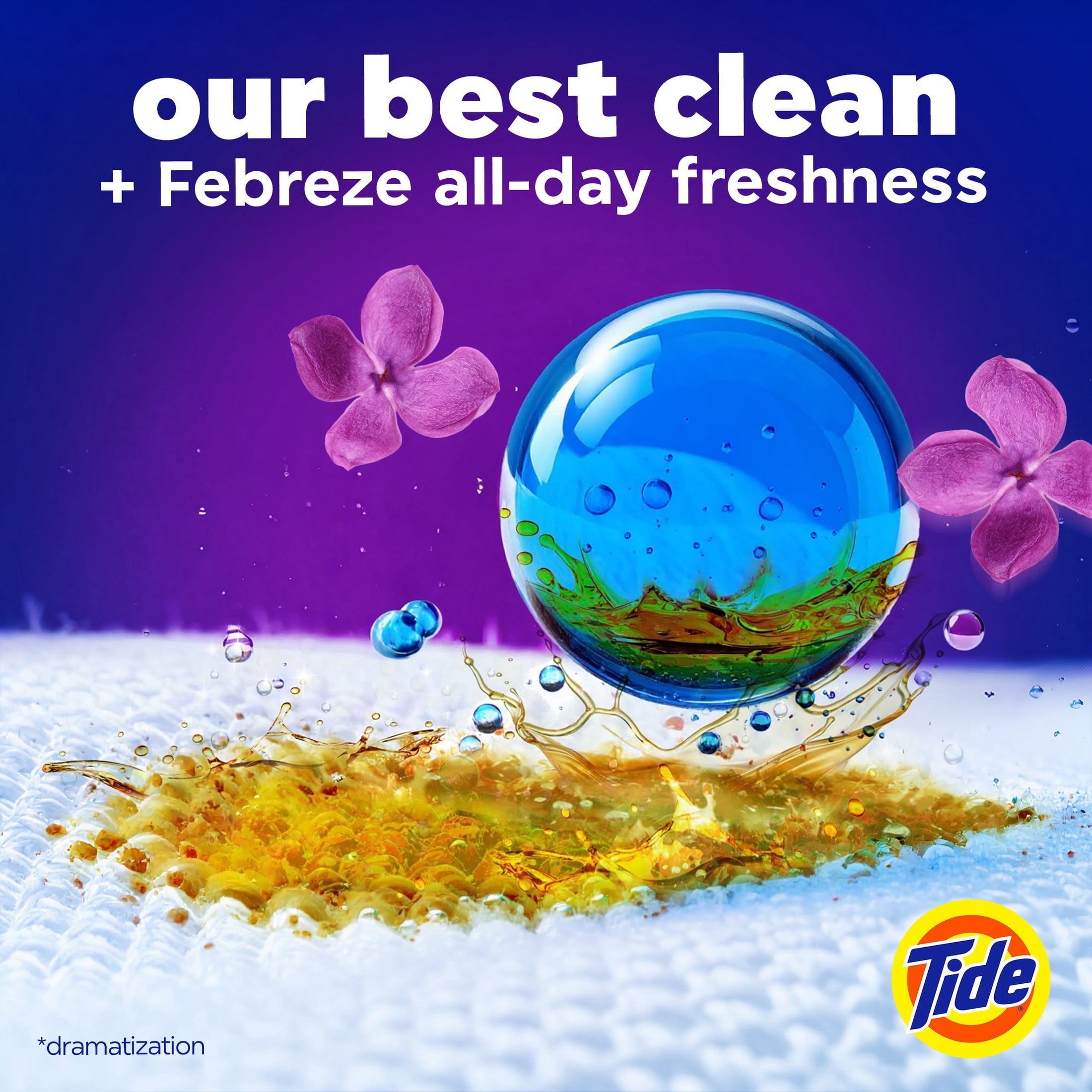 Tide Power Pods with Febreze Laundry Detergent Pacs, 63 Count, Spring and Renewal Scent, All-Day Freshness, laundry soap detergent pacs