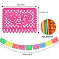 thumbnail image 6 of 2 Pack Fiesta Banner Colorful Felt Papel Picado Banner for Party Cinco de Mayo Day of the Dead Fiesta Party Decorations Supplies, 6 of 7