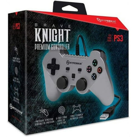 Hyperkin Brave Knight Premium Controller for PS3/ PC/ Mac (Silver) -PlayStation 3