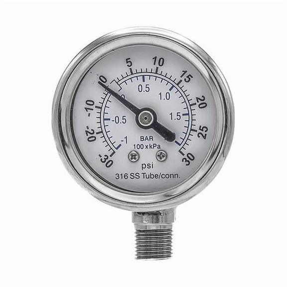 Pic Gauges Compound Gauge,Nominal 1-1/2" Dial PRO-301D-158CC-01