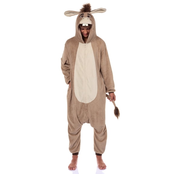 Shrek Donkey Costume Kigurumi Union Suit Adult Onesie Pajama Outfit