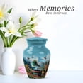 thumbnail image 4 of Gramophone Cremation Funeral Urns For Human Ashes - Blue Mini Urn For Ashes Set Of 4 - Adult Urns For Ash Adult Female Mother - 1 Large Decorative Urn For Dad, 10&3 Inch, 4 of 7