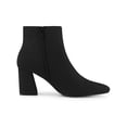 thumbnail image 3 of BLISSFUL STEP Women's Pointy Toe Side Zip Block Heels Ankle Boots Black 6, 3 of 7