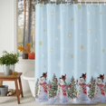 thumbnail image 4 of Aqua Christmas Snowman Shower Curtain, Winter Xmas Tree Snowflakes Waterproof Fabric Shower Curtains with 12 Hooks, Bathroom Curtain Set for Bathroom Accessories Decor, 48 x 72 Inches, 4 of 9