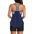 thumbnail image 6 of Bathing Suit for Women Wycnly Womens Tankini Swimsuits Two Pieces Swimsuits for Women Fashion Striped Print Modest Swimwear Ladies Strap Tankini Tops with Boyshorts, 6 of 6