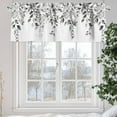 thumbnail image 5 of Rustic Floral Plant Valances for Windows, 60 x 18in, Pastoral Grey Eucalyptus Leaves Rod Pocket Kitchen Valance Curtain Light Filtering Window Treatments for Living Room Bedroom, 1 Panel, 5 of 7