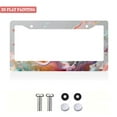 thumbnail image 2 of 1Pack License Plate Frames with Pastel Color Fluid Art Pattern Includes Screws & Caps Full Accessories Included Size 6.3x12.2inch(16x31cm), 2 of 8