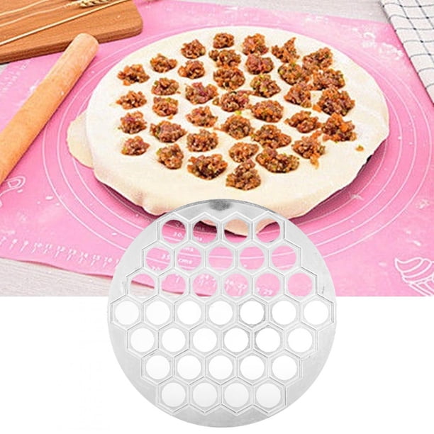 Fdit Dumpling Maker Dough Press Household DIY Aleación de Aluminio Dumpling Mold Tools Dumplings Maker Utensilios de Cocina Silver Pastry Tool for Baking Hogar Bricolaje Aleación Spptty cocina