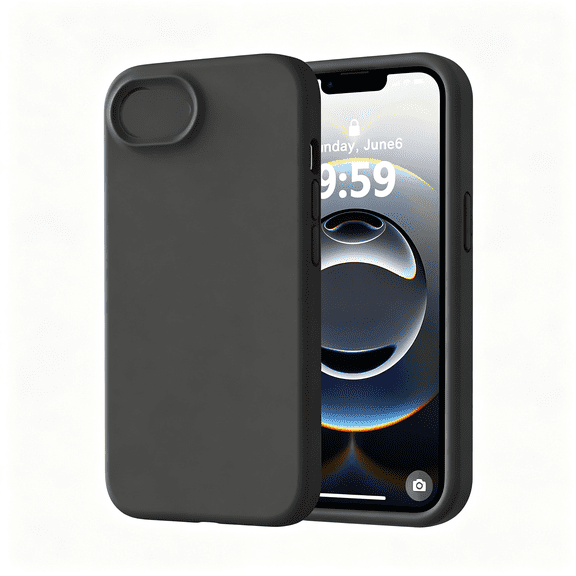 HBMYN Designed for Iphone 16E/17E Case,Premium Silicone with [Soft Anti-Scratch Microfiber Lining] Shockproof Protective Phone Case for Men Women Girls 6.1",Black