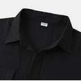 thumbnail image 6 of Womens Clothing Homenesgenics Womens Tops under $10 Unisex Color Button Shirts Neck Loose Blouse Short Sleeve Casual Work Tunic with Pocket Black M, 6 of 9