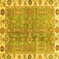 thumbnail image 1 of Ahgly Company Indoor Square Oriental Yellow Traditional Area Rugs, 4' Square, 1 of 4