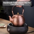 thumbnail image 6 of Copper Tea Kettle for Stovetop: Handmade Solid Copper Pot without Coating, Extra Thick Stove Top Tea Kettle Teapot, Hammered Teapot for Stovetop (1200ML), 6 of 6