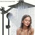 thumbnail image 2 of Shower Head Combo 10Inch High Pressure Rain Shower Head with 11 Inch Adjustable Extension Arm and 3 Settings Handheld Shower Head Combo with Long Hose, 2 of 18