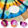 thumbnail image 4 of Rainbow Tie Dye Mandala Pattern Round Fitted Tablecloth with Elastic Edge,Dining Table Cover Waterproof,Outdoor Round Tablecloth for Camping,Dining,Indoor and Outdoor, 4 of 7