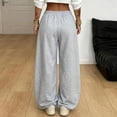 thumbnail image 5 of WULMLEO Wide Leg Sweatpants for Women Baggy Casual Drawstring Pleated Sweat Pants Gray XL, 5 of 8