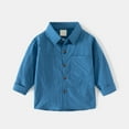 thumbnail image 3 of Otqutp Pocket Blouse for Toddler Boys Fall Spring Long Sleeve Plaid Shirt Lapel Button Down Tops Gentleman Tops Everyday School Wedding Flower Boys Outfits(Blue-2,4-5 Years), 3 of 3