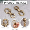 thumbnail image 4 of 2 Pcs Vintage Keychain Hook Brass Dragon Keychain Embosser Pattern Antisque Gold Lobster Claw Buckle Keychain Tibetan Keychain Suitable for Diy Brass Car Keychain Keychain Accessories, 4 of 5