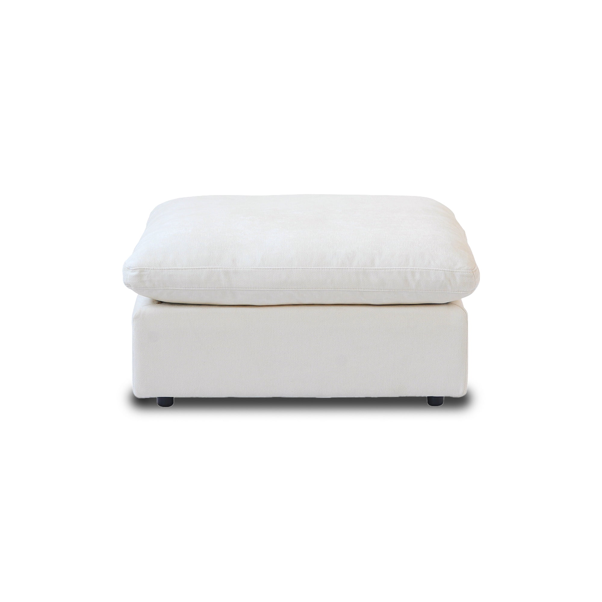 LovingAHome Modern Ottoman Module for Living Room, Minimalist Comfy Breathable Footstool, White