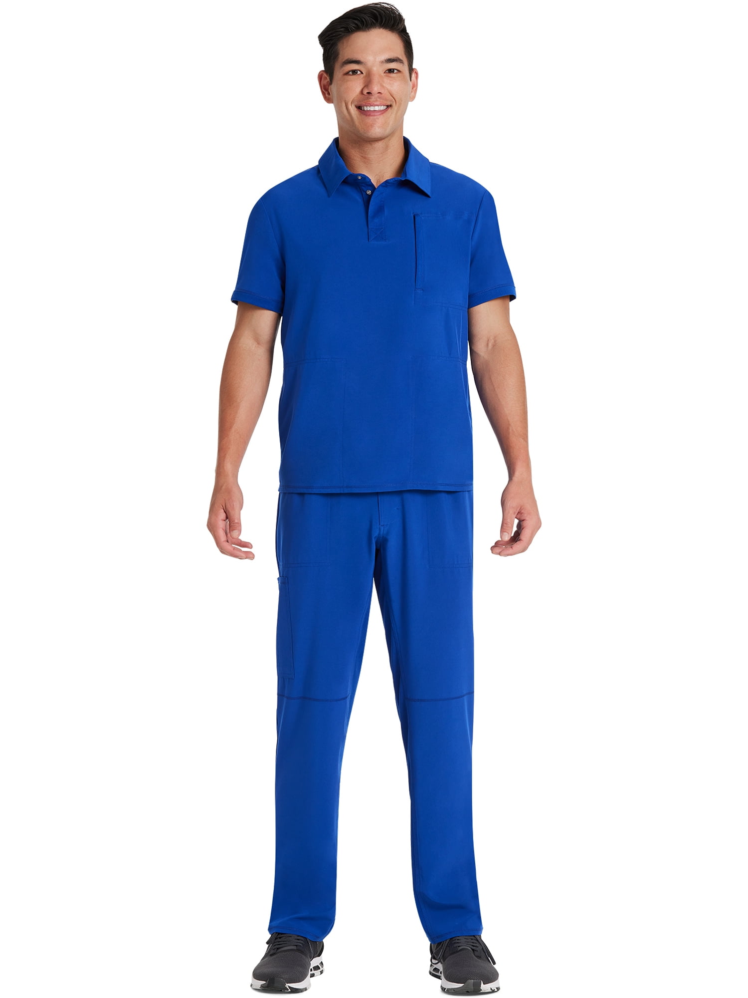 Scrubstar Men's Premium Performance Stretch Polo Scrub Top, Sizes XS-3XL
